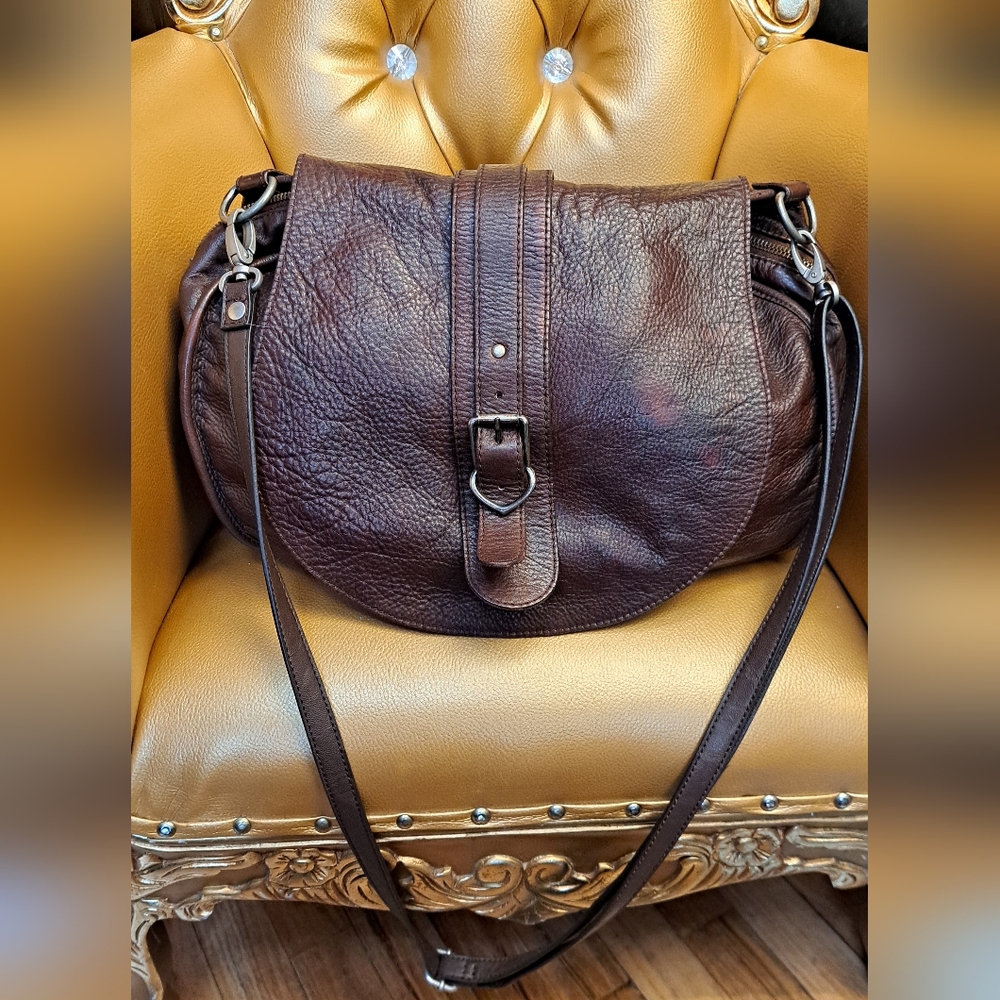 Aridza Bross  Brown Leather Women's Bucket Bag. Shoulder Bag.